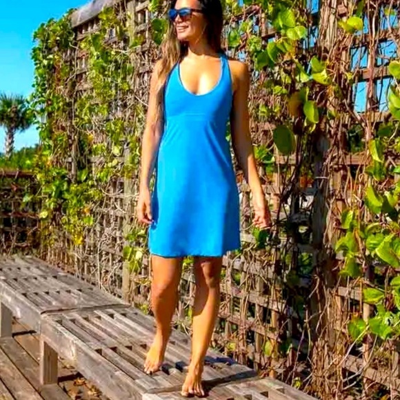 Salt Life SLX Performance Dress Sea Blue Beachy White Lotus Resort-wear Large - Picture 1 of 12